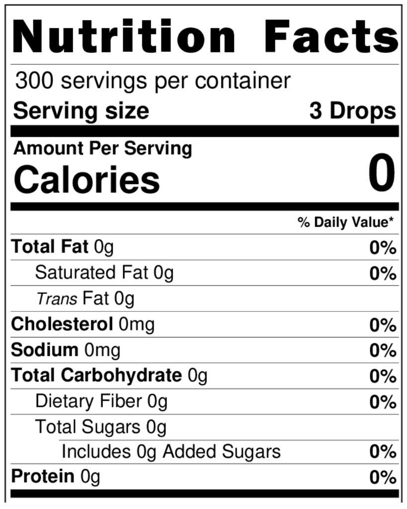 30ml Nutrition Facts